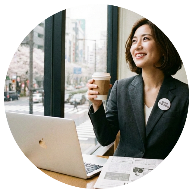 派遣登録の流れを確認し、これから仕事を始めることに期待と緊張が混ざった表情の女性