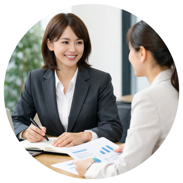 派遣会社に登録している様子をイメージした画像