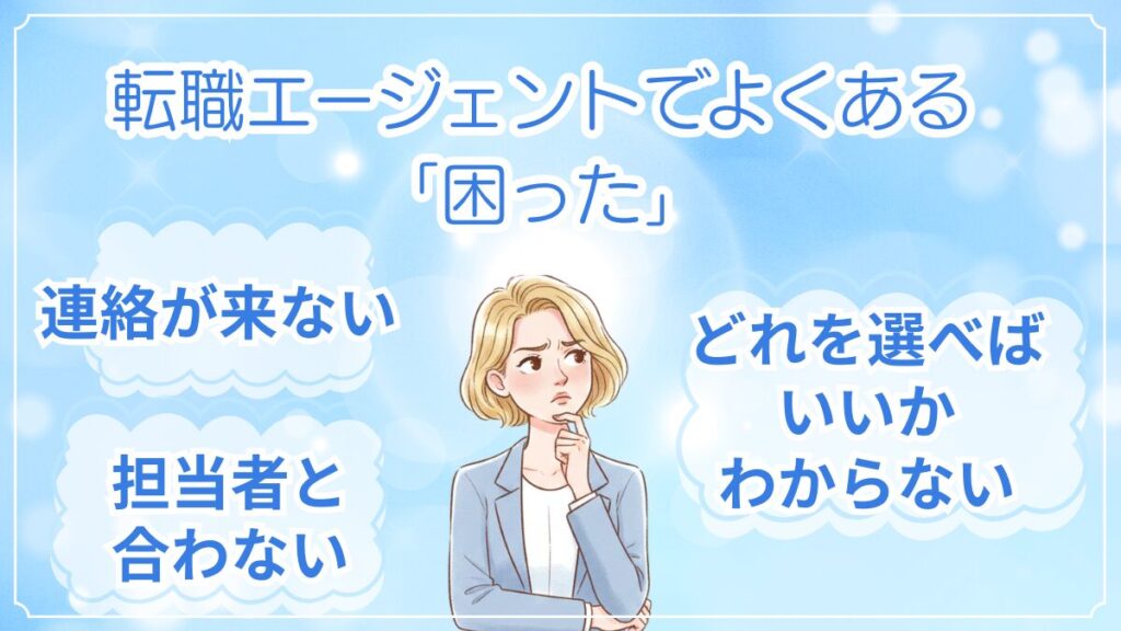転職エージェントでよくある「困った」を表現したイメージ画像